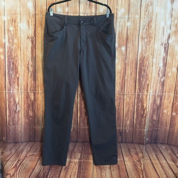 Lululemon Men’s ABC Classic-Fit 5 Pocket Obsidian Pant 32L Warpstreme Size 34 - Picture 2 of 12